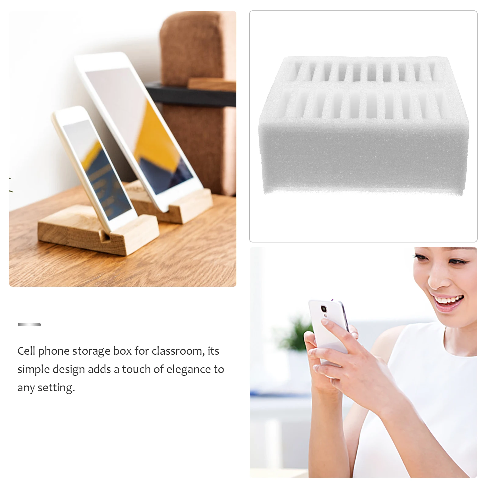 

1pcs Mobile Phone Box Classroom Organizer Cell Holder Desktop File Organizer Foam Protector for Office Classroom Cell