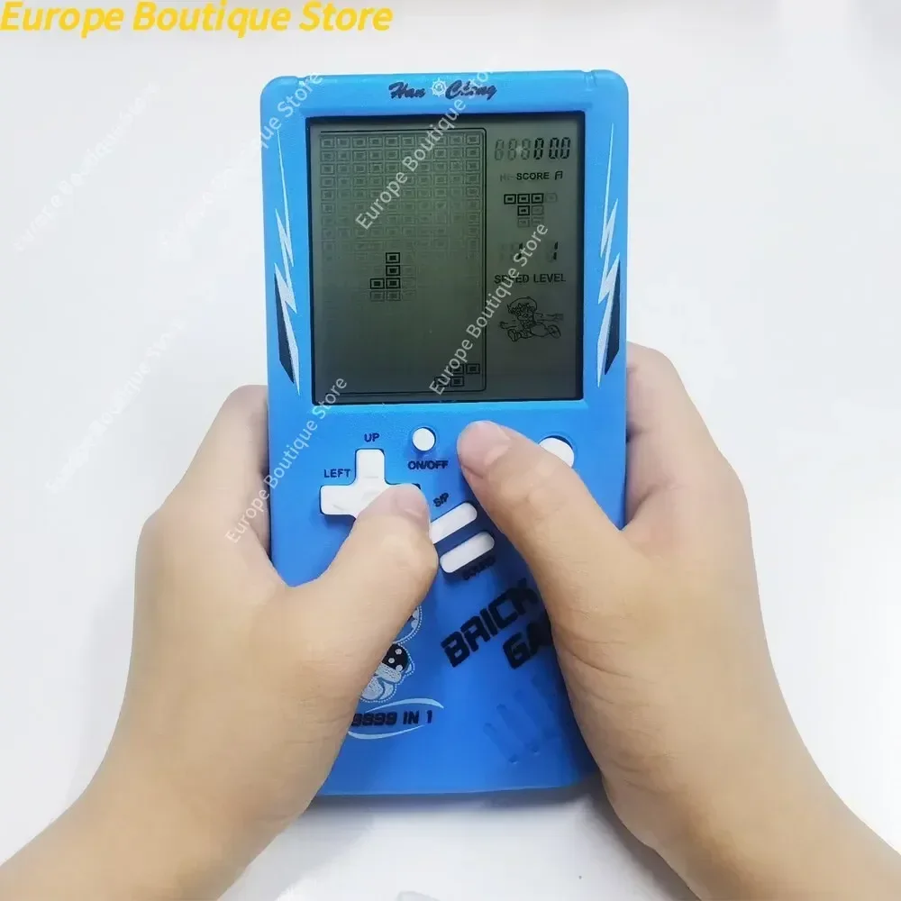 Gioco elettronico classico Puzzle retrò Giocattolo Console di gioco portatile blu a grande schermo Giocattoli per bambini