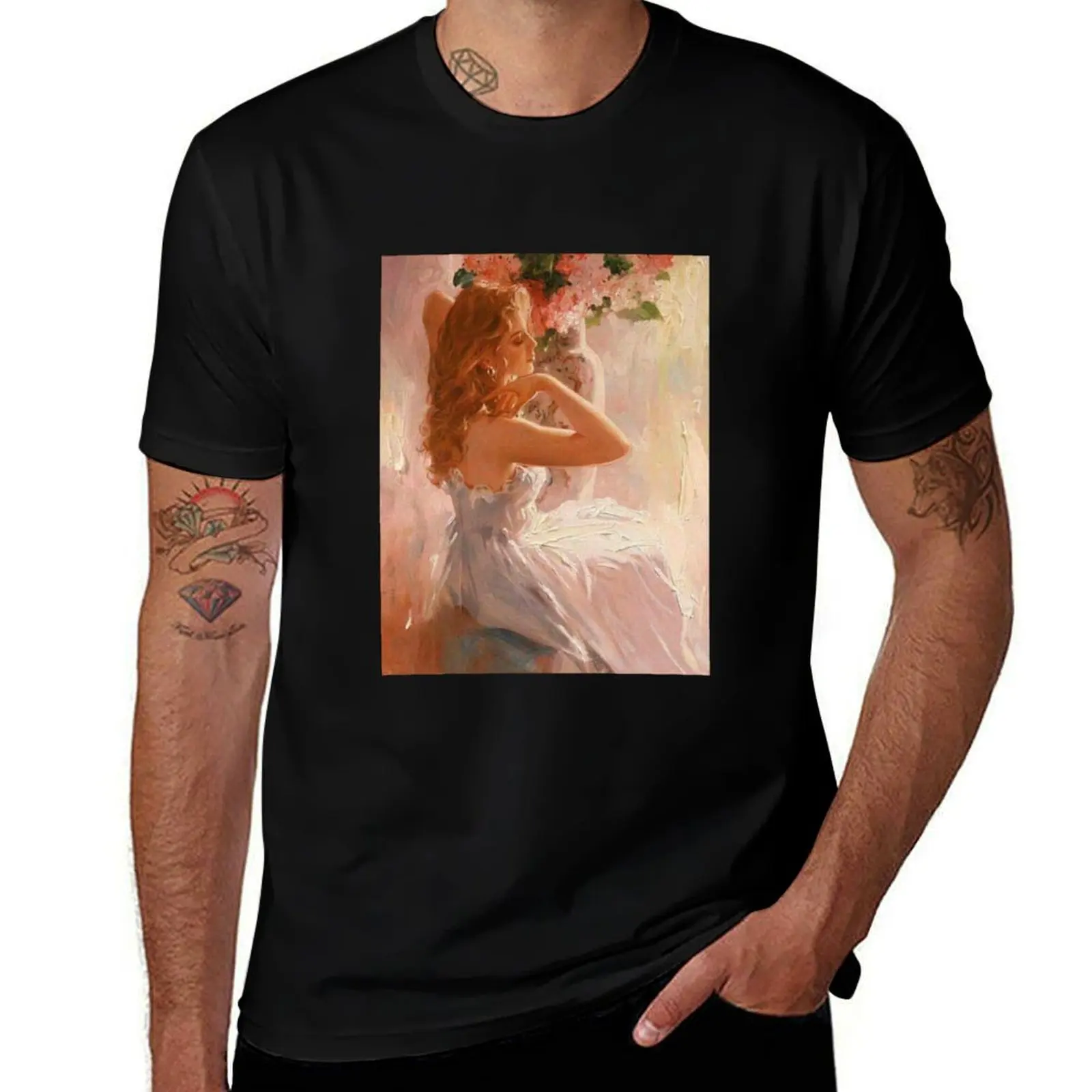 Ethereal Princess Core Aesthetic Oil Painting T-Shirt Big Size Simple T-Shirt