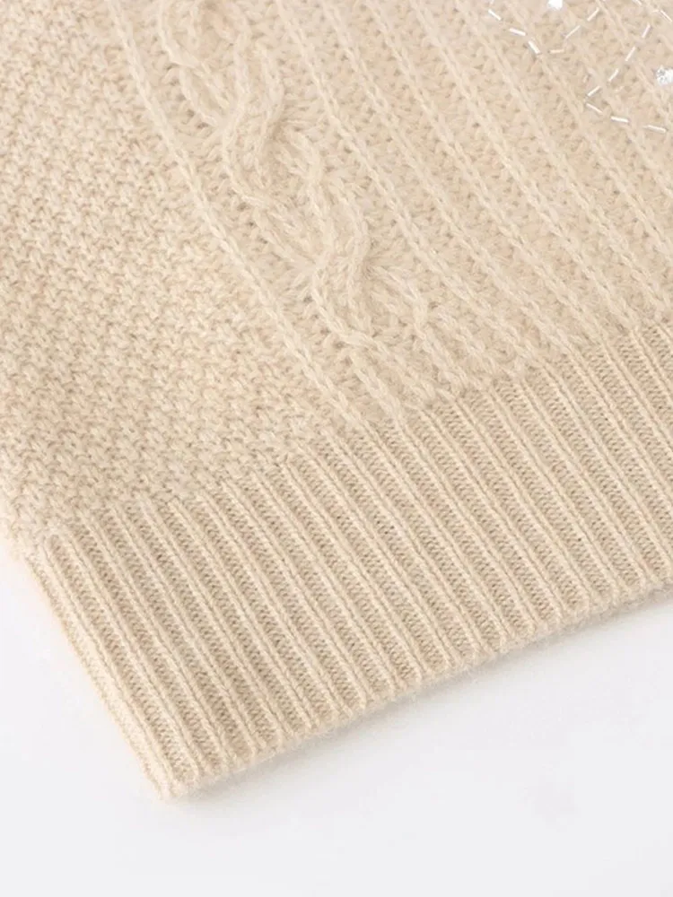 Ele اللون سترة مشغولة من الصوف سترة ضئيلة V-Ne تصميم Svel سترة oulder مفتوحة Sle المرأة Faion الأعلى