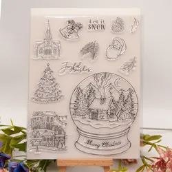 Christmas, crystal ball 2025 Clear Stamps for DIY Scrapbooking Card Rubber Stamp Making Photo Album Handmade Crafts Decoration