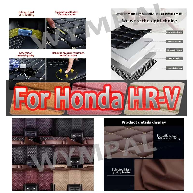 Luxury Car Floor Mat For Honda HR-V HRV HR V Vezel Vezeru RV 2022-2024 5seat Version Car Mats Full Set Rugs Car Pads Coverage