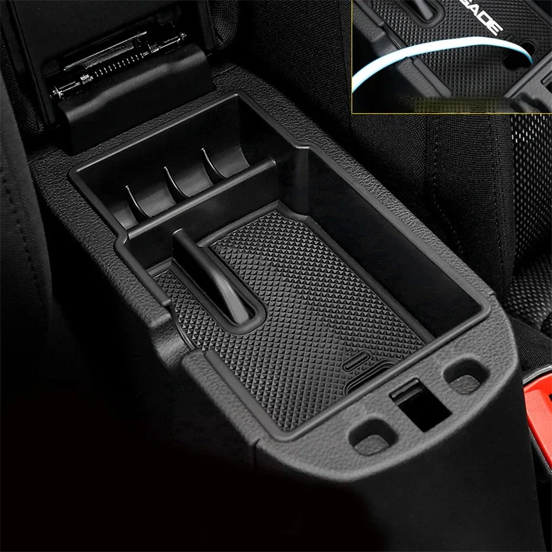 

For Jeep Renegade Organizer Storage Box to Hold Keys, Phone, Cards Car Storage Box,Plastic with Silica Mats Armrest Box Car