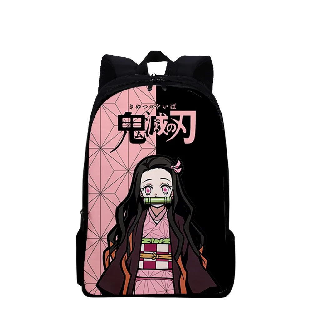 Japão anime demônio slayer mochila kimetsu não yaiba kamado tanjirou agatsuma zenitsu nezuko oxford desenhos animados mochila para computador portátil