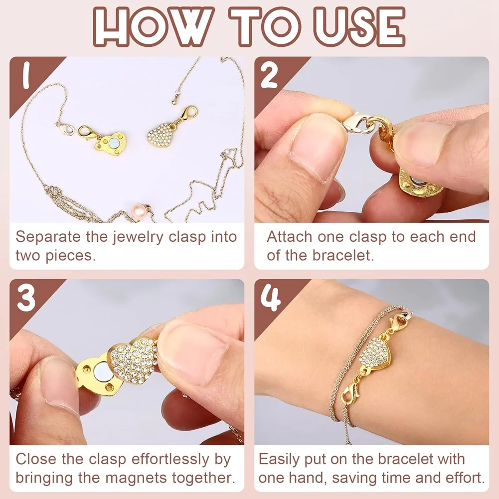 SOFT-24Pc Magnetic Necklace Clasps & Closures Rose Round Cylindrical Jewelry Magnetic Clasp Connector Locking For Necklaces