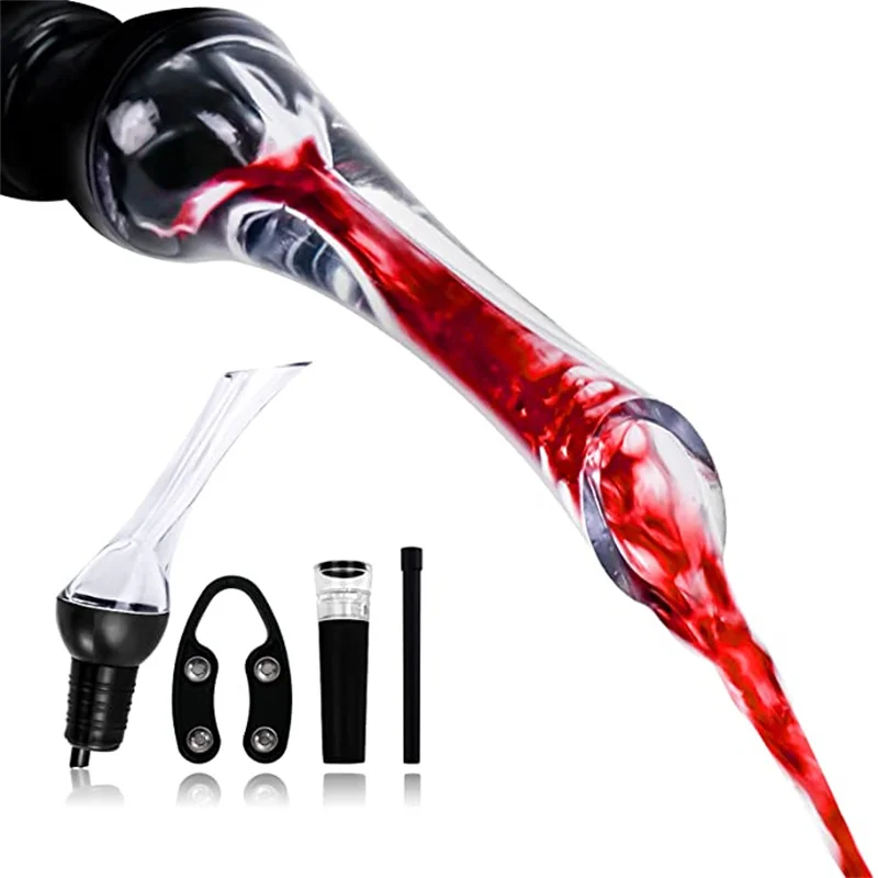 Aerator Wine Pour, 2021 Premium Wine Aerorater with Wine Vacuum Stopper and Foil Cutter Wine Accessories 4Pcs Kit for Women