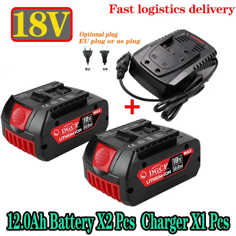 

2024 Upgrade 18V 12Ah Li-Ion Rechargeable Battery for Bosch Portable Replacement Power Tools 6000mah Indicator Light BAT609