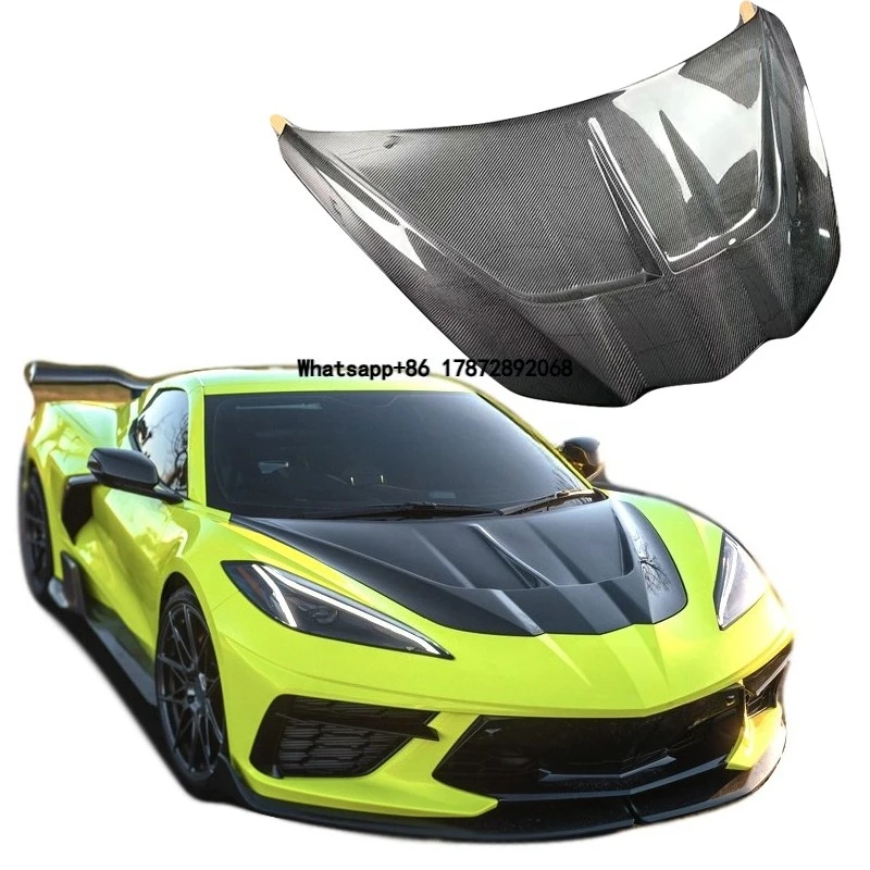 

For Corvette C8 ST Style Carbon Fiber Engine Cover Car Exterior Accessories Hood Bonnet for Corvette C8 Coupe Z51 Z06