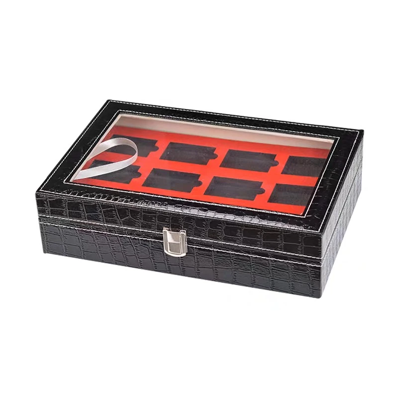 24 Slots Lighter Holder Case Two Layers Leather Lighter Box Luxury Lighter Display Gift Case