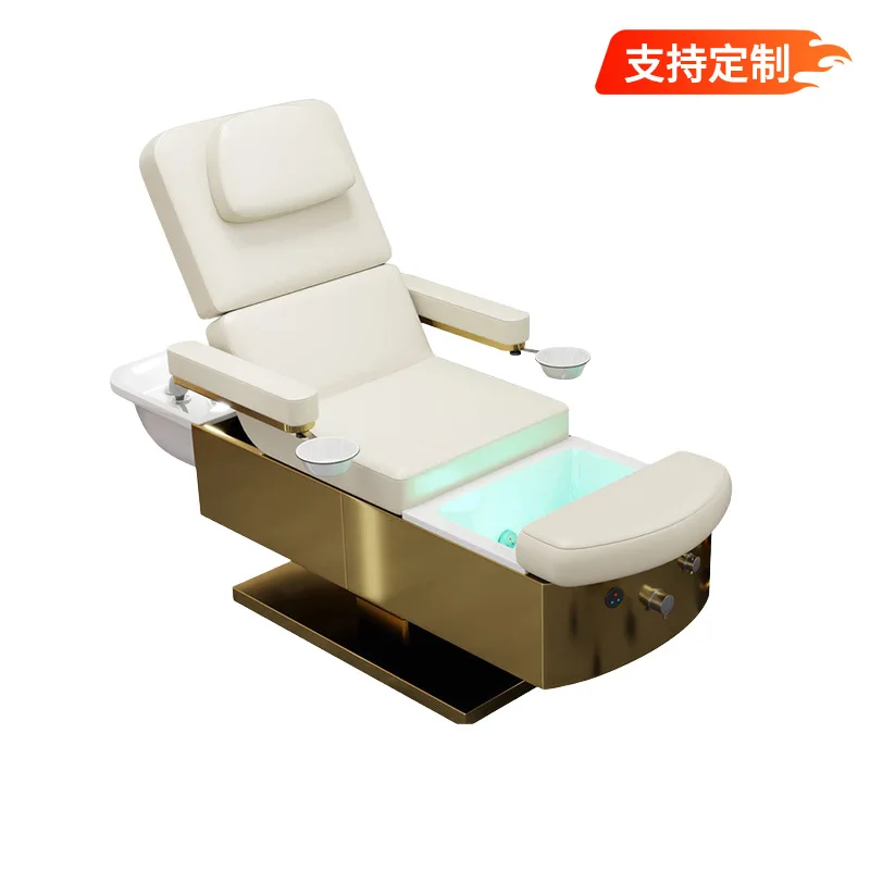 Beauty salon special hairdressing integrated foot bath shampoo bed electric head treatment water circulating bed