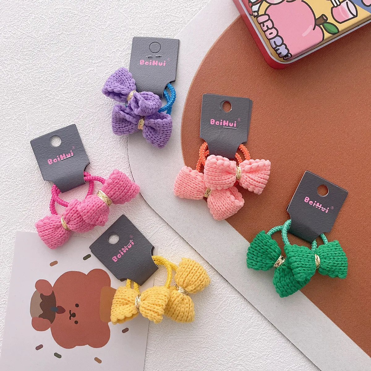 Elástico de cabelo grosso de inverno, faixas de cabelo coreanas de alta elasticidade, antiderrapante, cor doce, acessórios para cabelo de meninas