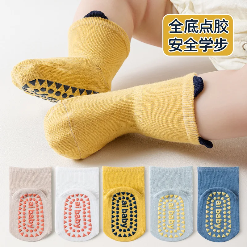 

Newborn Baby Breathable Trampoline Socks Children Girls Boys Non-slip Rubber Grips Boat Sock Infant Floor Socks