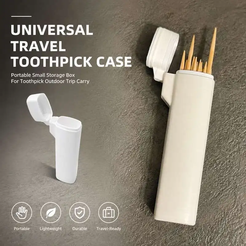 Portable Travel Toothpick Storage Case Mini Compact Container For Daily Outdoor Travel Use