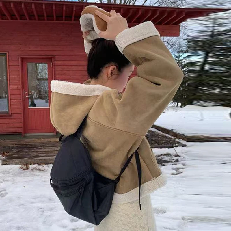 한국 커피색 플러시 접이식 귀마개 겨울 보온 야외 사이클링 스포츠 귀마개 여성용 귀덮개 겨울 액세서리