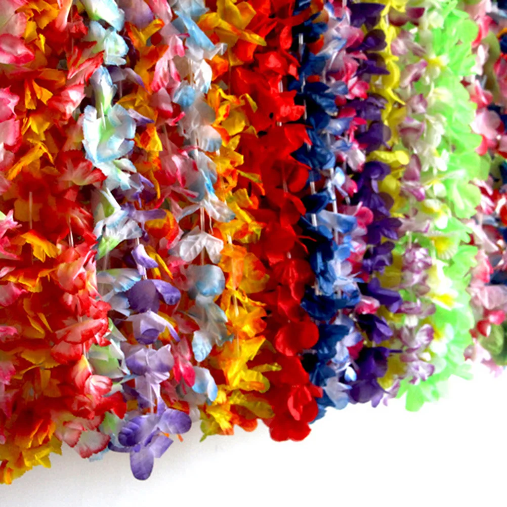 

24 шт., набор гавайских леев, искусственные цветы, петля для шеи, заколки, аксессуары для тропических пляжных вечеринок, разные цвета, заколки для волос Luau