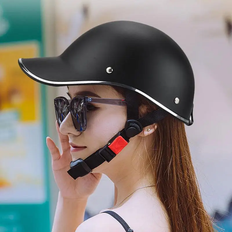 1pc Half Motorcycle Helmets Cycling Caps Vintage Open Face Helmets Baseball Hat Helmets Street Scooter Hat For Men & Women