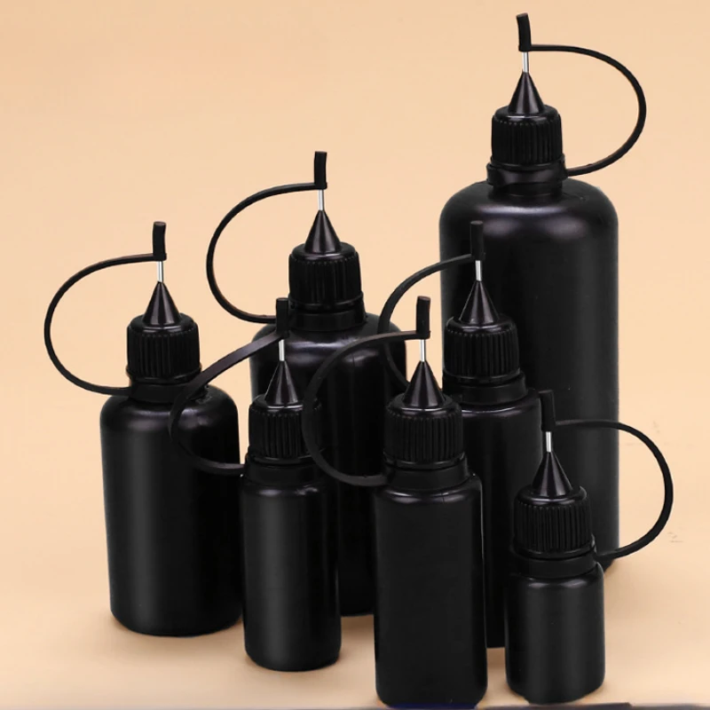 10/20/30/50/100ML Black Resuable Needle Tip Glue Applicator Plastic Bottle for Paper Quilling DIY Scrapbooking Paper Craft Tool