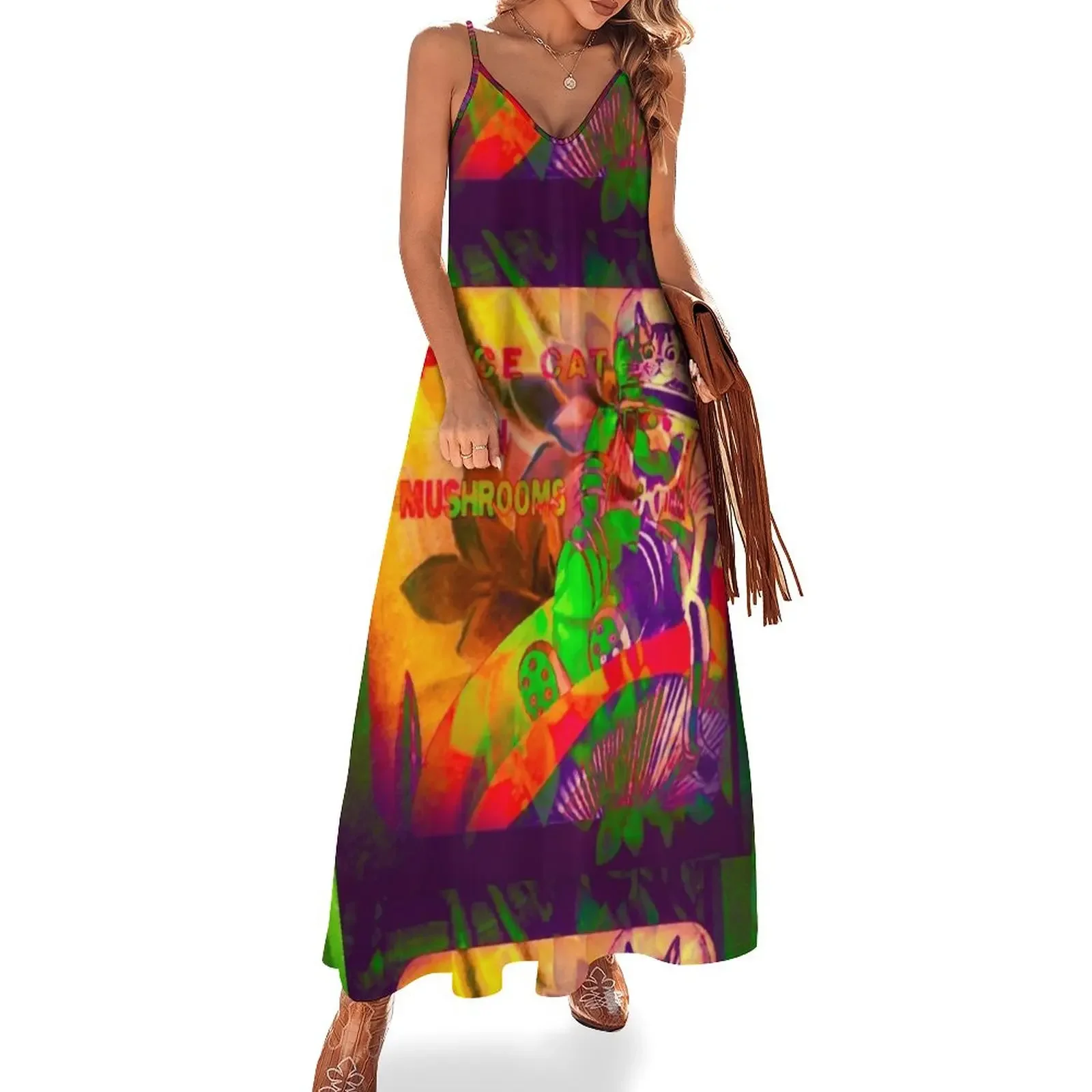 

9427 Space Cat Sleeveless Dress elegant dress dresses korean style Dresses gala