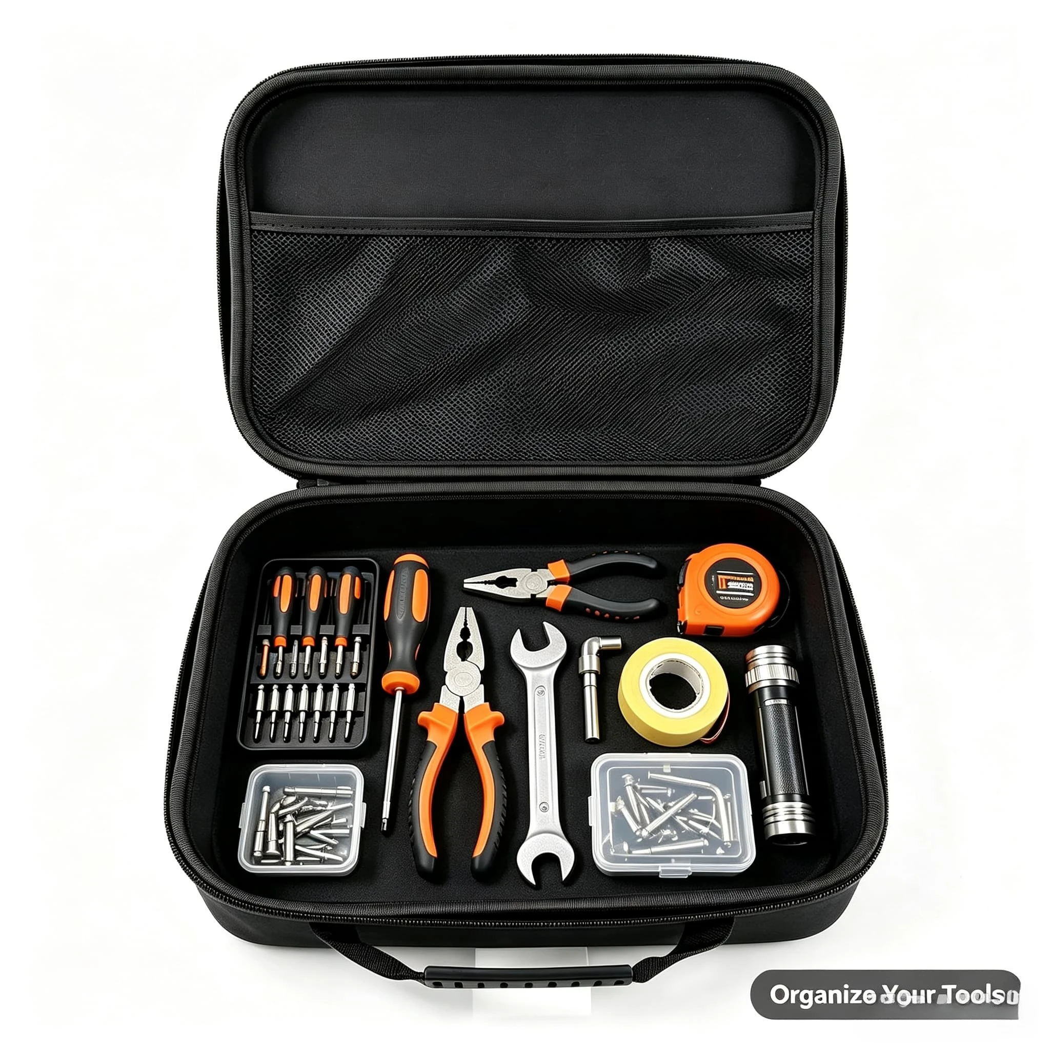 Hard Shell EVA Tool Case Shockproof Portable Hardware Tool Storage Bag With Mesh Pocket Hand Strap Waterproof Tool Organizer Box