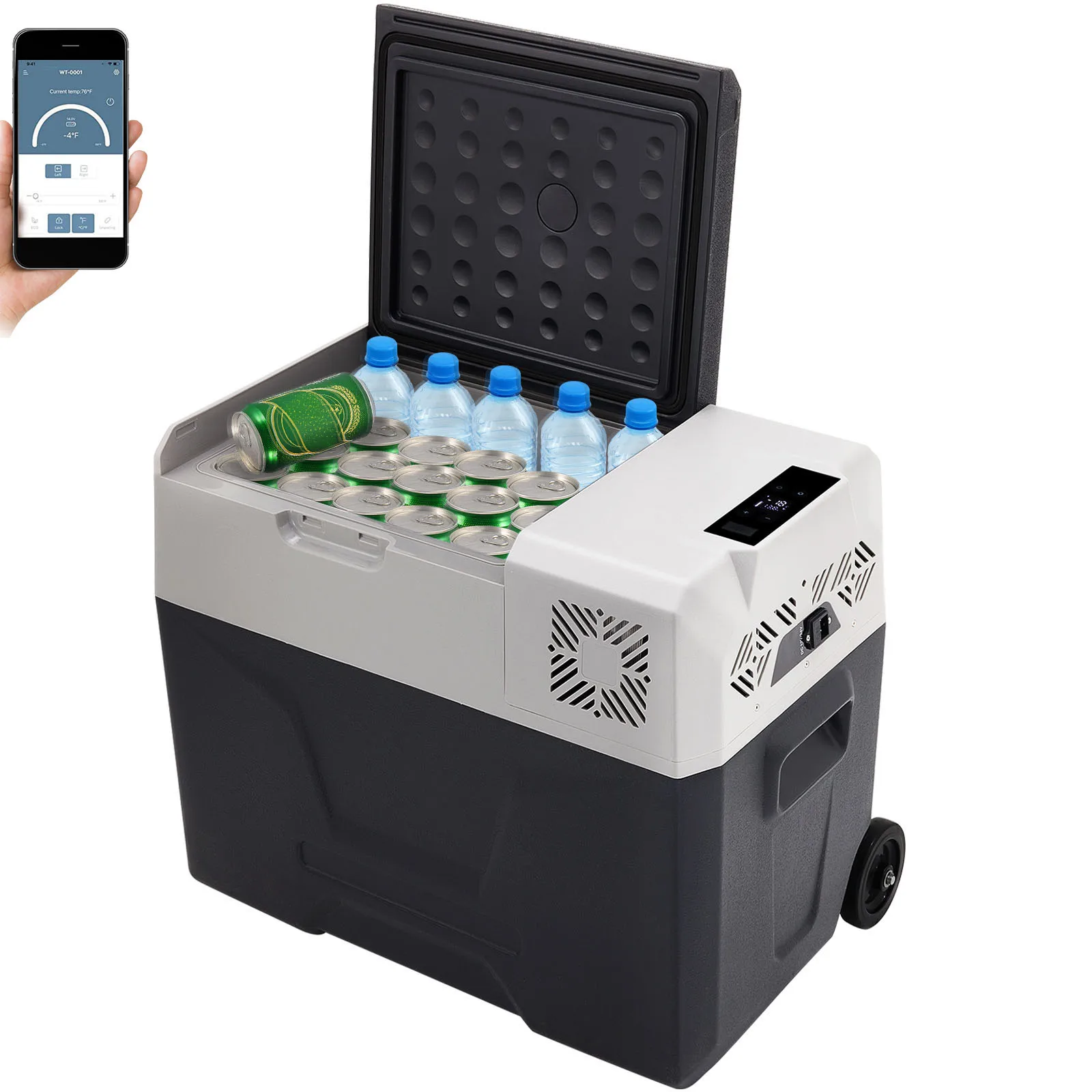 Succebuy 15L 20L 22L 30L 45L 55L Draagbare Autokoelkast Elektrische Compressor 12V/24V DC 110-240V AC Vriezer voor Thuis