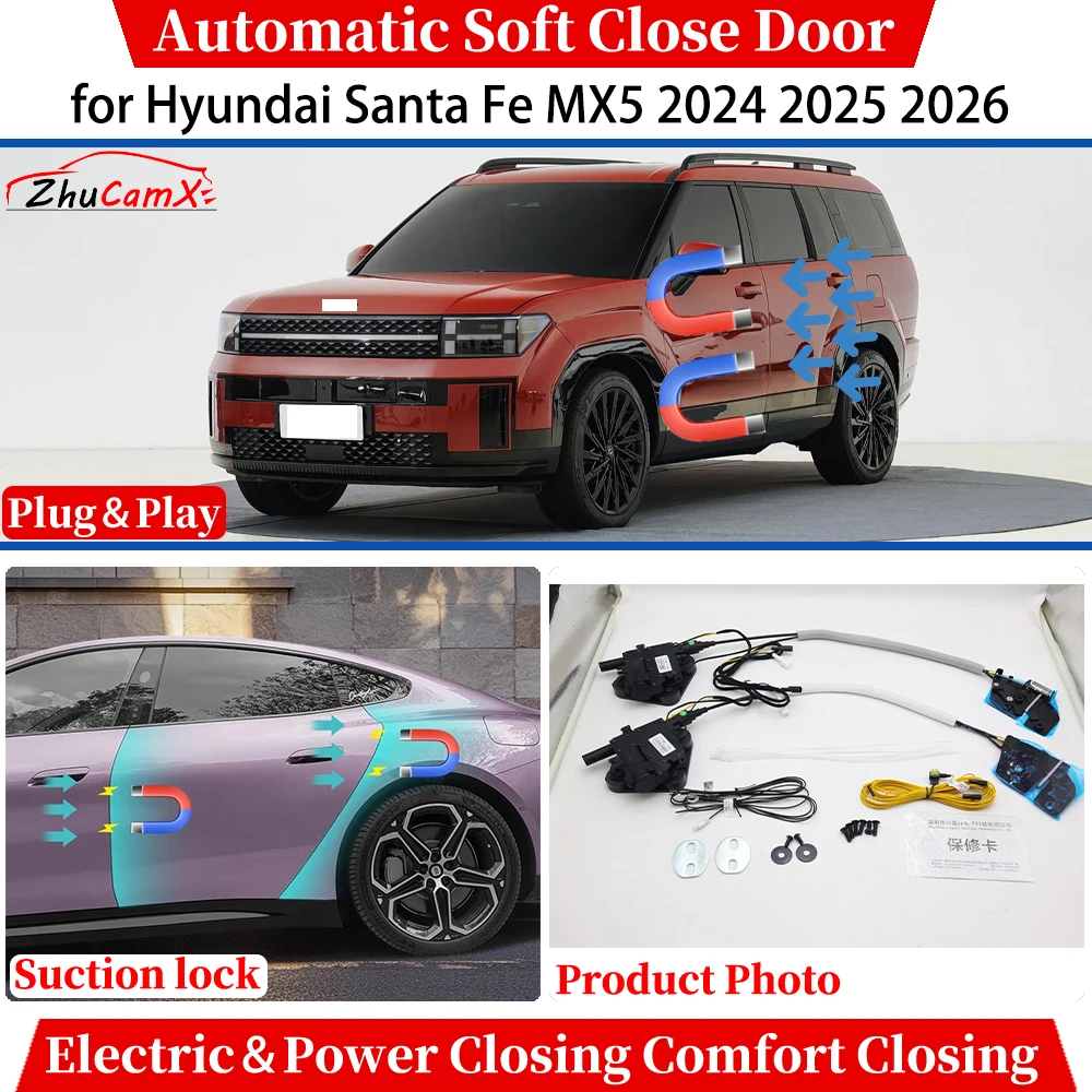 

for Hyundai Santa Fe MX5 2024 2025 2026 Automatic Soft Close Door Electric Power Comfort Closing Suction lock Quiet System