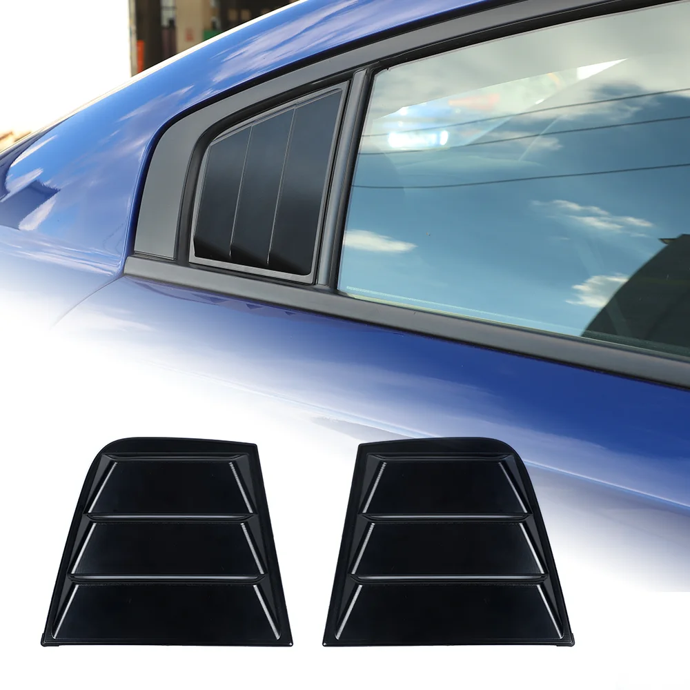 For Dodge Charger 2011-2021 Car Rear Louver Window Side Shutter Cover Blind Trim Sticker Vent Scoop ABS Carbon Fiber Accessories