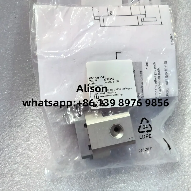 

SV-3-1/8-C-CS 2737456 Pneumatic Basic Valve FESTO-Type