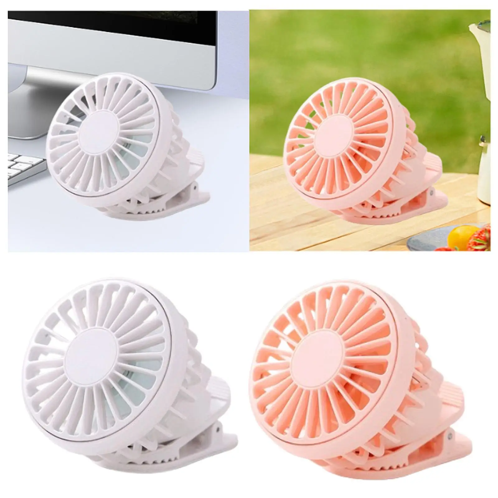 Clip on Fan Lightweight USB Three Speed Wind Speed Personal Fan Hands Free for Fishing Hiking Barbecue Travel Outdoor Activities