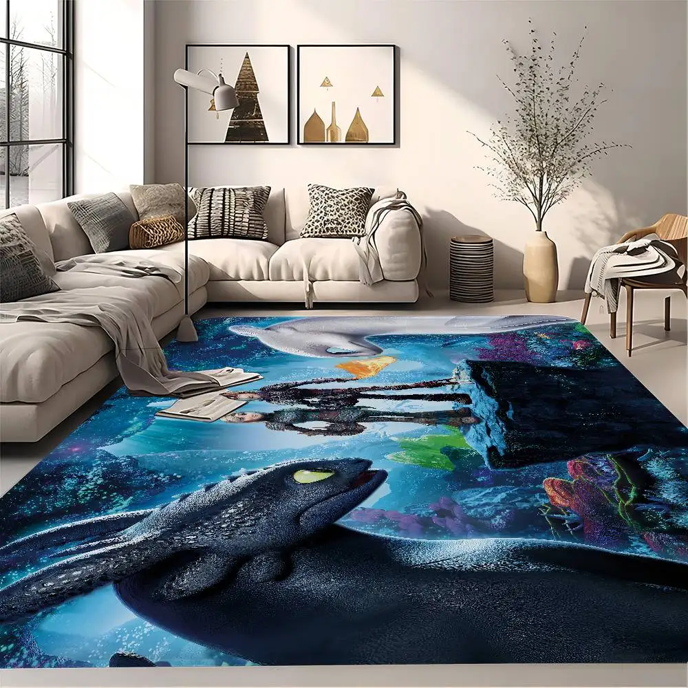 H-How To-Train Your D-Dragones Bathroom Mat Anti-slip Absorb Water Long Strip Cushion Bedroon Mat Hotel Decor Mat