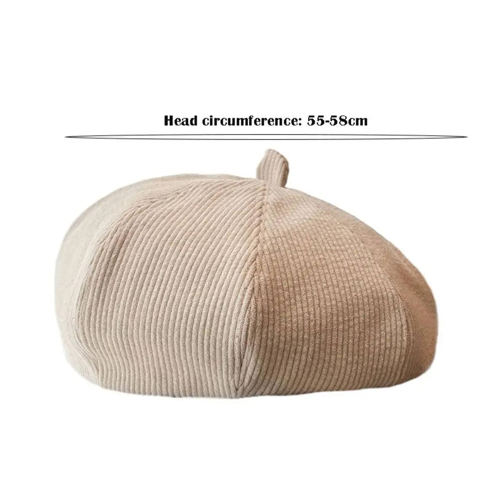Cappello berretto retrò stile coreano Cappello da pittore artistico in tinta unita Cappello versatile in velluto a coste caldo Autunno Inverno