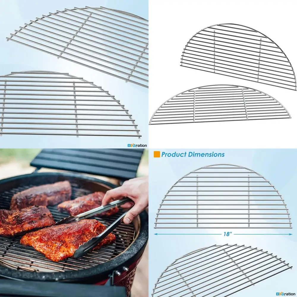 

Решетка полумесяца из нержавеющей стали для камадо Джо и большого зеленого яйца — запасная часть для угольных грилей