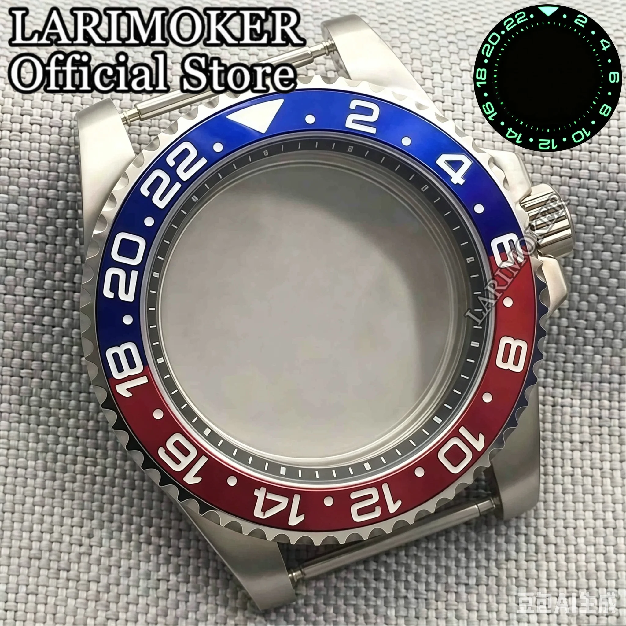 

LARIMOKER40mm Men’s Automatic Watch silver watch case Luminous green ceramic bezel sapphire glass fit NH34 NH35 ETA2824 movement