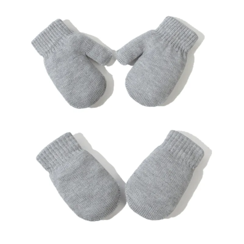 Neue gestrickte Baby mütze Handschuhe Set Herbst Winter warme Baby Mütze Mütze für 1-5 Jahre Jungen Mädchen Outdoor Motorhaube Handschutz Fäustlinge