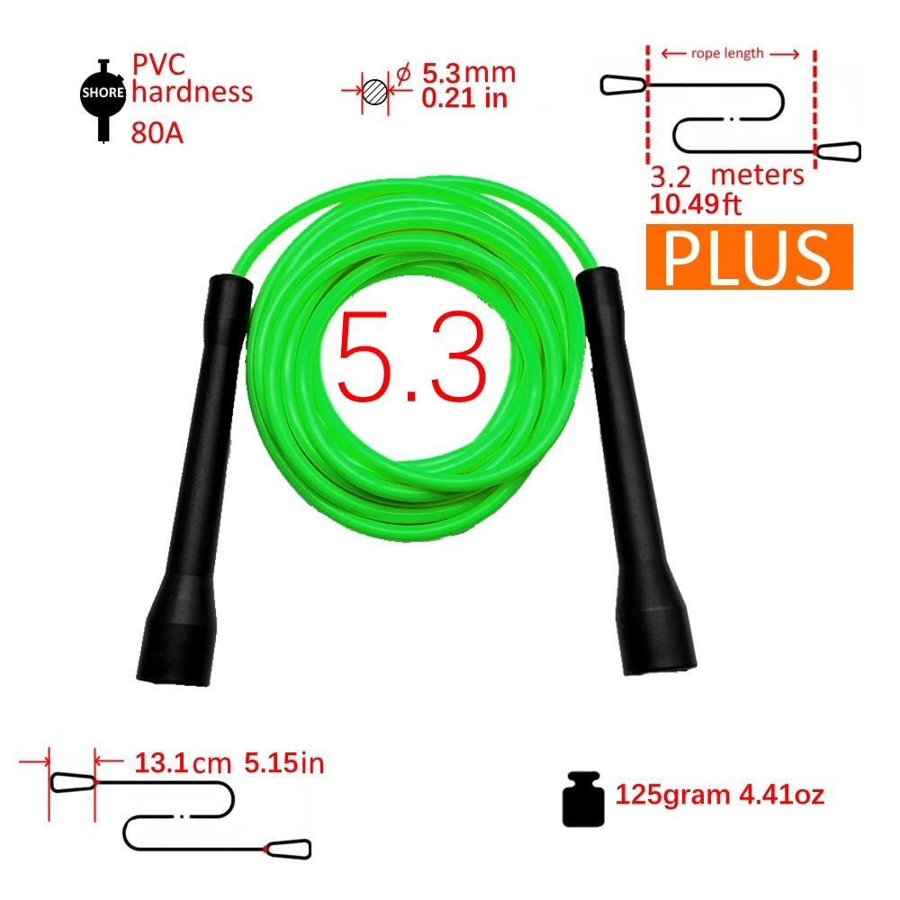 JR006 Átszakadás nyelű  3.2m (rope Közte handles) X 5mm 5.3mm 6mm  pvc 11ft Csille Ugrás kötelet