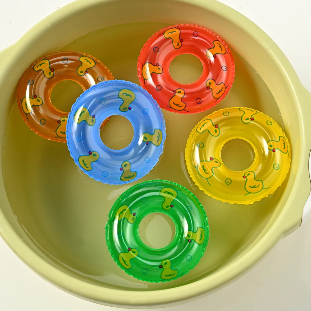 Mini beignets pour enfants, anneau de bain, jouet d'été amusant, accessoire de piscine, anneau flottant, jouets pour canards en caoutchouc, poupée, jouet de bain gonflable