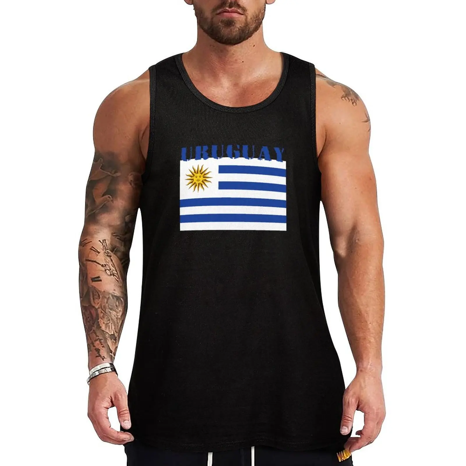 

Uruguay Tank Top bodybuilding men Men gym sportswear t shirt