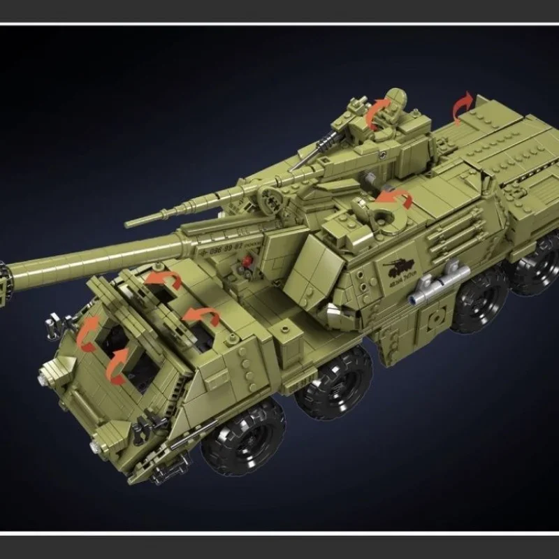 Mould King yuxing 20031 Dana Self-propelled Artillery Military Series Heavy Electric Building Block Assembly Toy