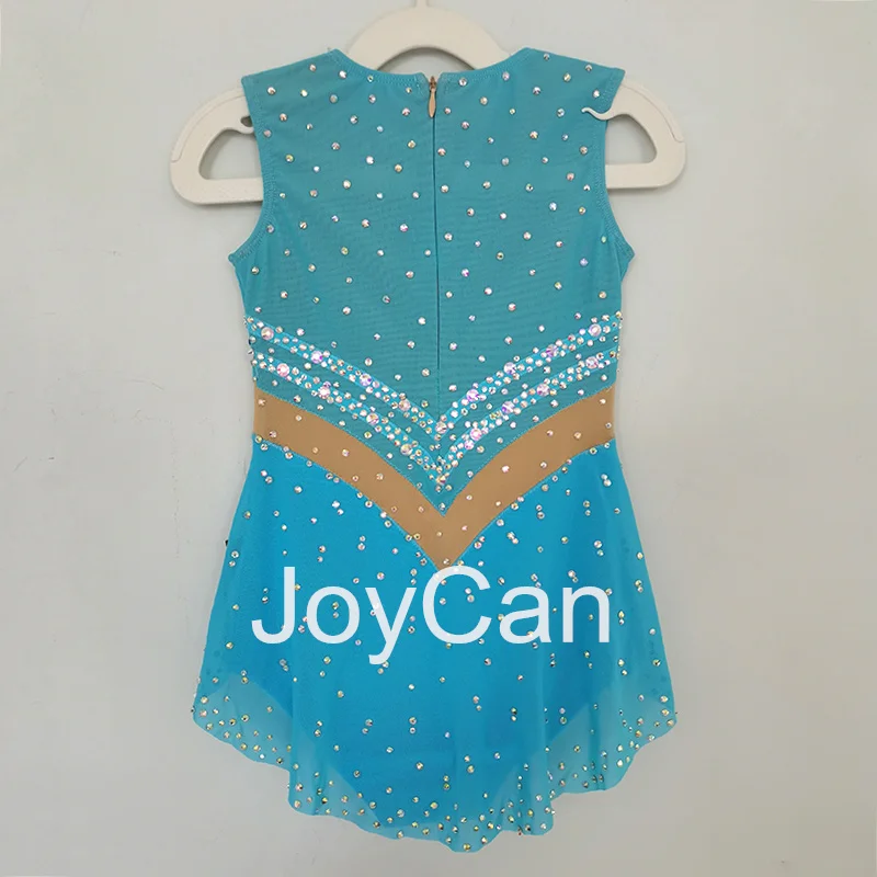JoyCan Rhthmic Gymnastics Leotards Girls Women Blue Spandex Elegant Dance Wear for Competitiion