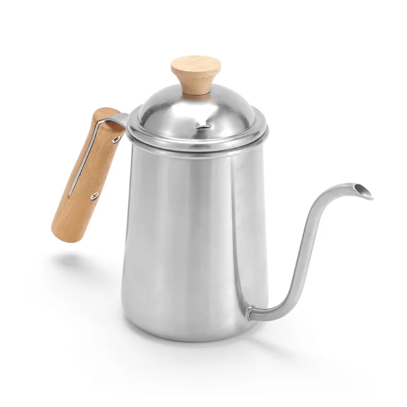 Outdoor Kettle Outdoor Coffee Pot 304 Stainless Steel Qianhe Pot Tea Open Flame Hot Water Wooden Handle Drip Kettle