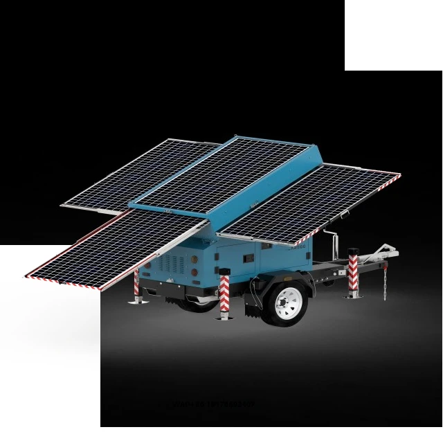 SP1740 Mobile Outdoor Solar Energy Storage Trailer Monocrystalline Solar Panels 'MPPT Controller Lithium Ion Battery Power Grid