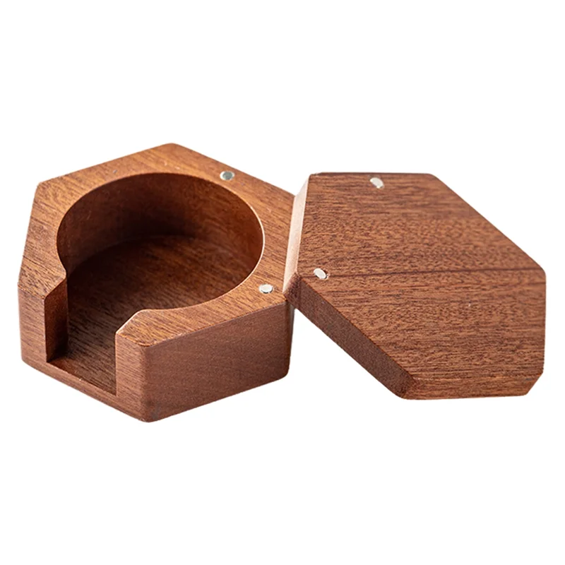 

【Clearance-Sale!】Round Espresso Sapele Wood Storage Solid Wood Filter Paper Storage Base 58/53/51Mm Universal