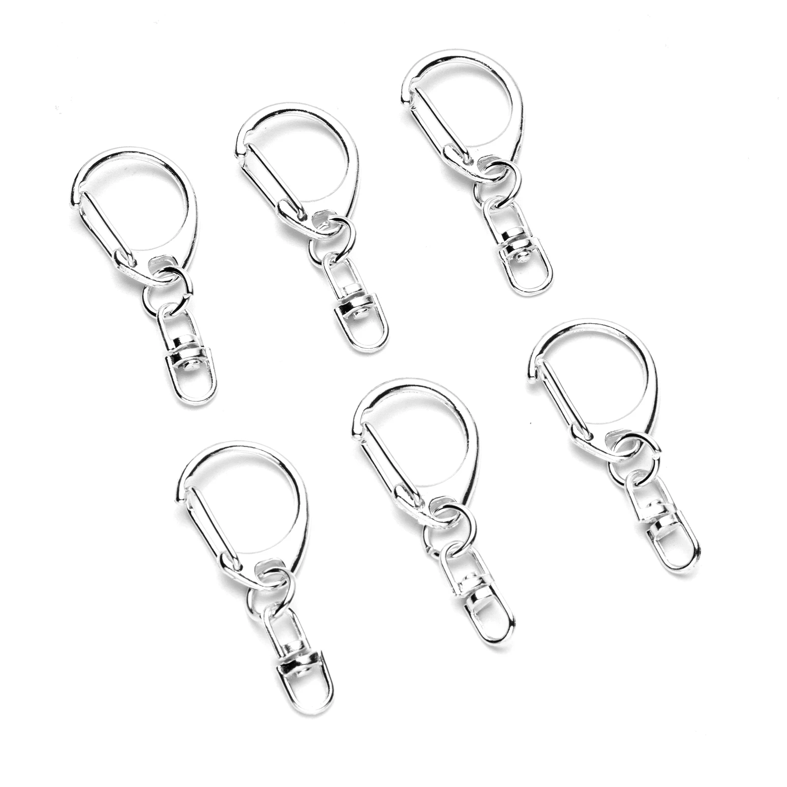5pcs D Snap Hook Keychain Rings Bulk with Open Jump Ring 