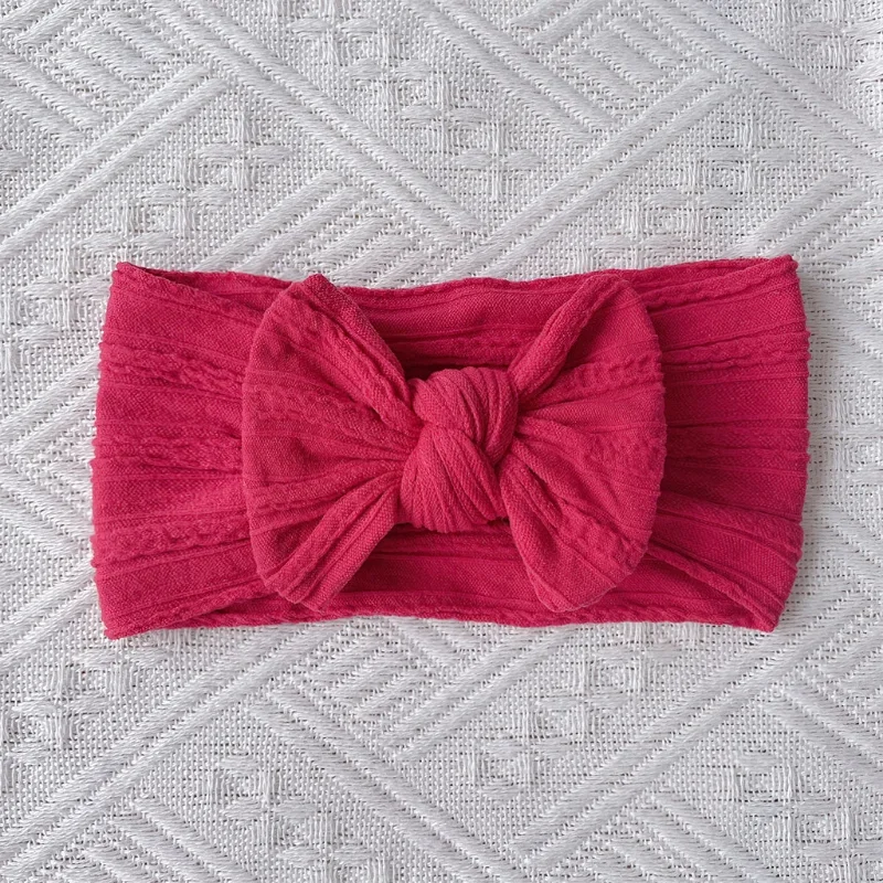 Bandeau de nouveau-né pour filles, 1 pièce, tricot élastique, Turban pour enfants, nœuds de bébé, Nylon doux, vêtements de tête pour enfants,