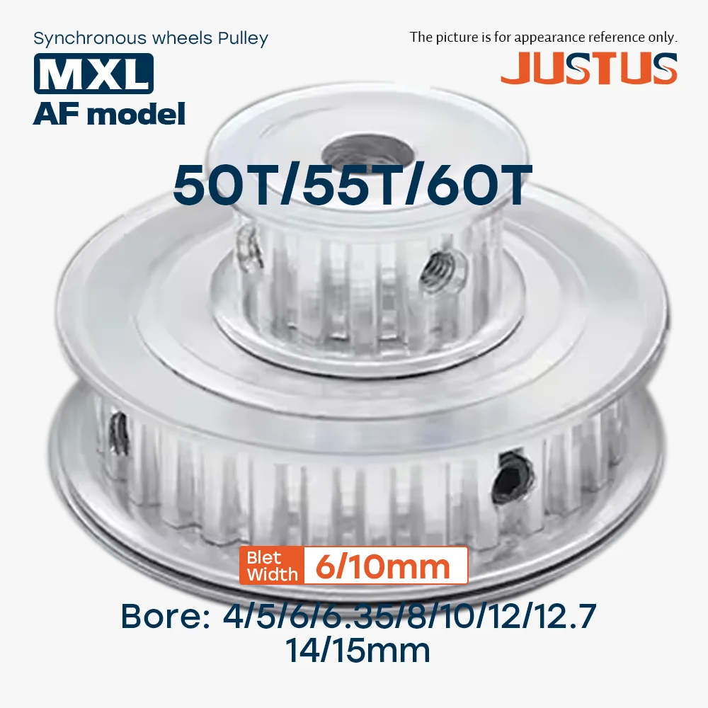 50T/55T/60T MXL AF Type Timing Pulley Bore 4/5/6/6.35/8/10/12/12.7/14/15mm for 6/10mm Width Belt Used In Linear Pulley