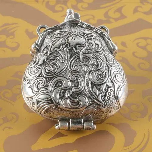 1pcs 43x55mm,hole:2.5mm Tibetan silver two holes flower locket charm G1708