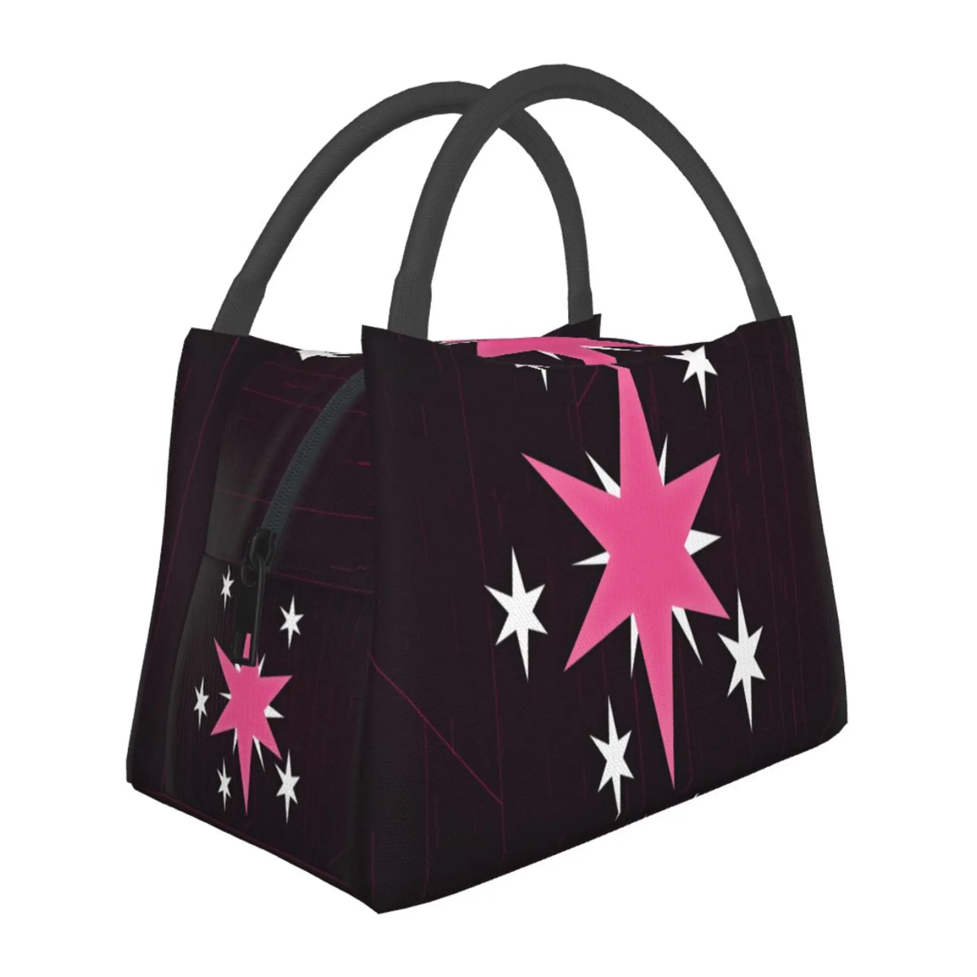 Sac à lunch isotherme avec logo mignon pour les amoureux des poneys, récipient alimentaire, sac fourre-tout Bento pour femme, fille, école, travail, pique-nique, étoile