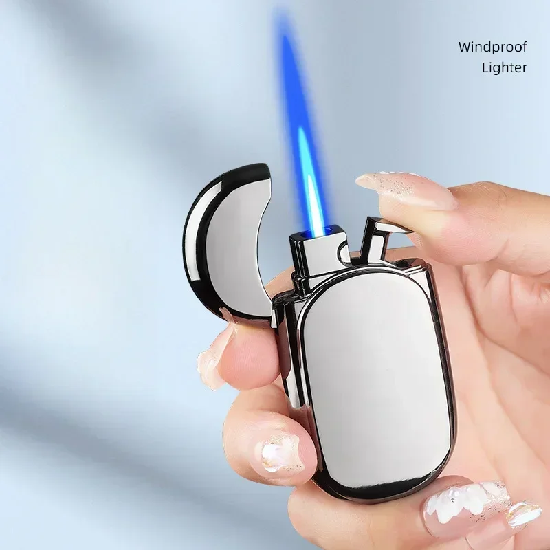 New Creative Mini Windproof Blue/Red Flame Lighter Metal Butane Gas Portable Body Lighter Smoking Accessories Gift 2026 New