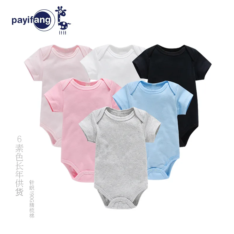 0-2Y Baby Climbing Clothes Infant Bodysuit Newborn Solid Color Cotton Baby Rompers for Boys and Girls