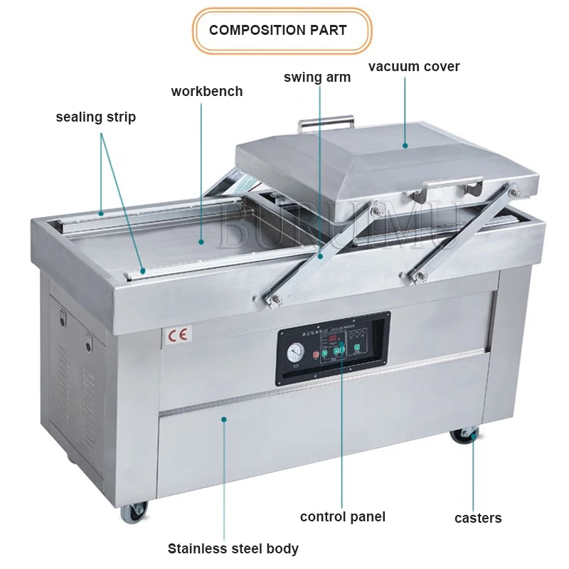 Food Vacuum Packing Machine Commercial Chamber Vacuum Sealer DZ-400 2S Kitchen Meat Bag Packaging Food Saver Sealing Machine