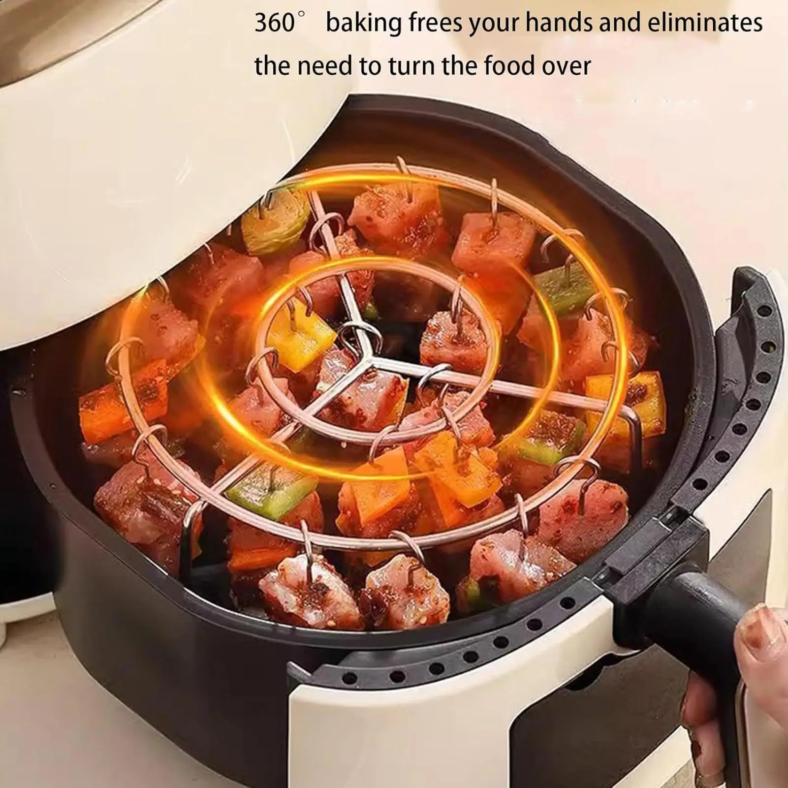 Air Fryer Skewer Grill Rack Stainless Steel Vertical Stainless steel home barbecue skewer rack home oven hanging rack
